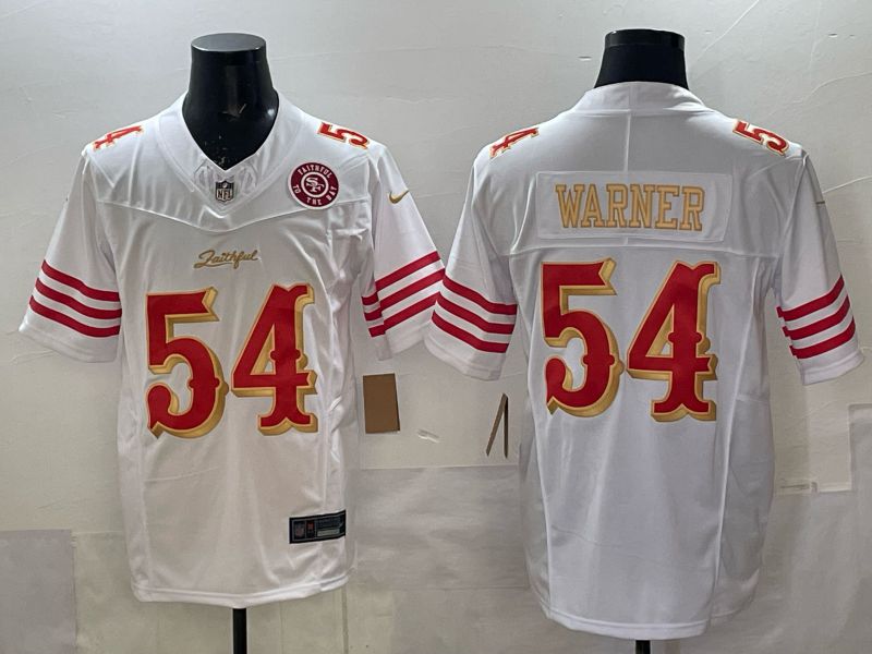 Men 2025 Nike San Francisco 49ers #54 Warner White 5th generation Limited NFL Jersey 046